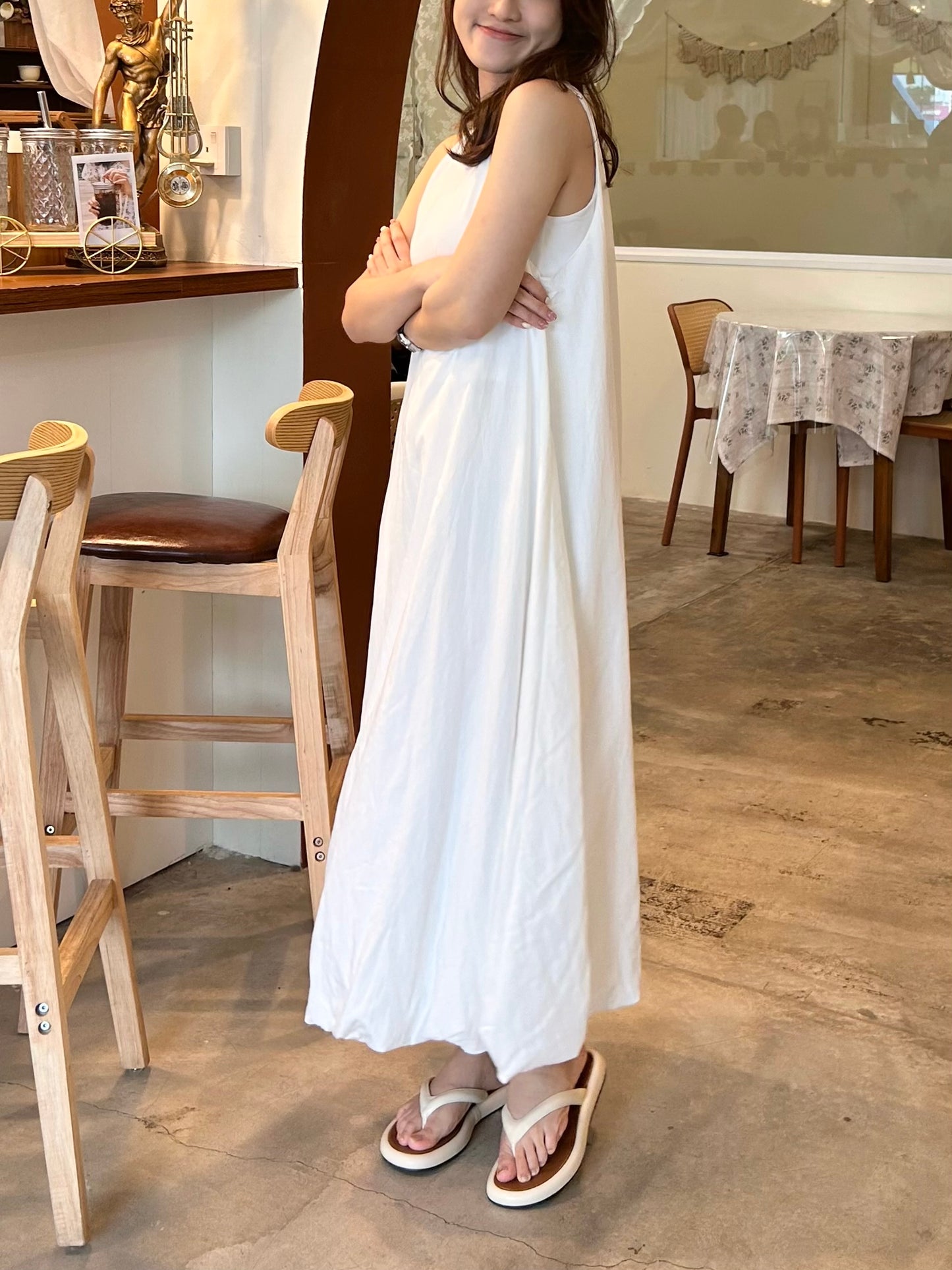 C155 Sleeveless Puffy Long Dress