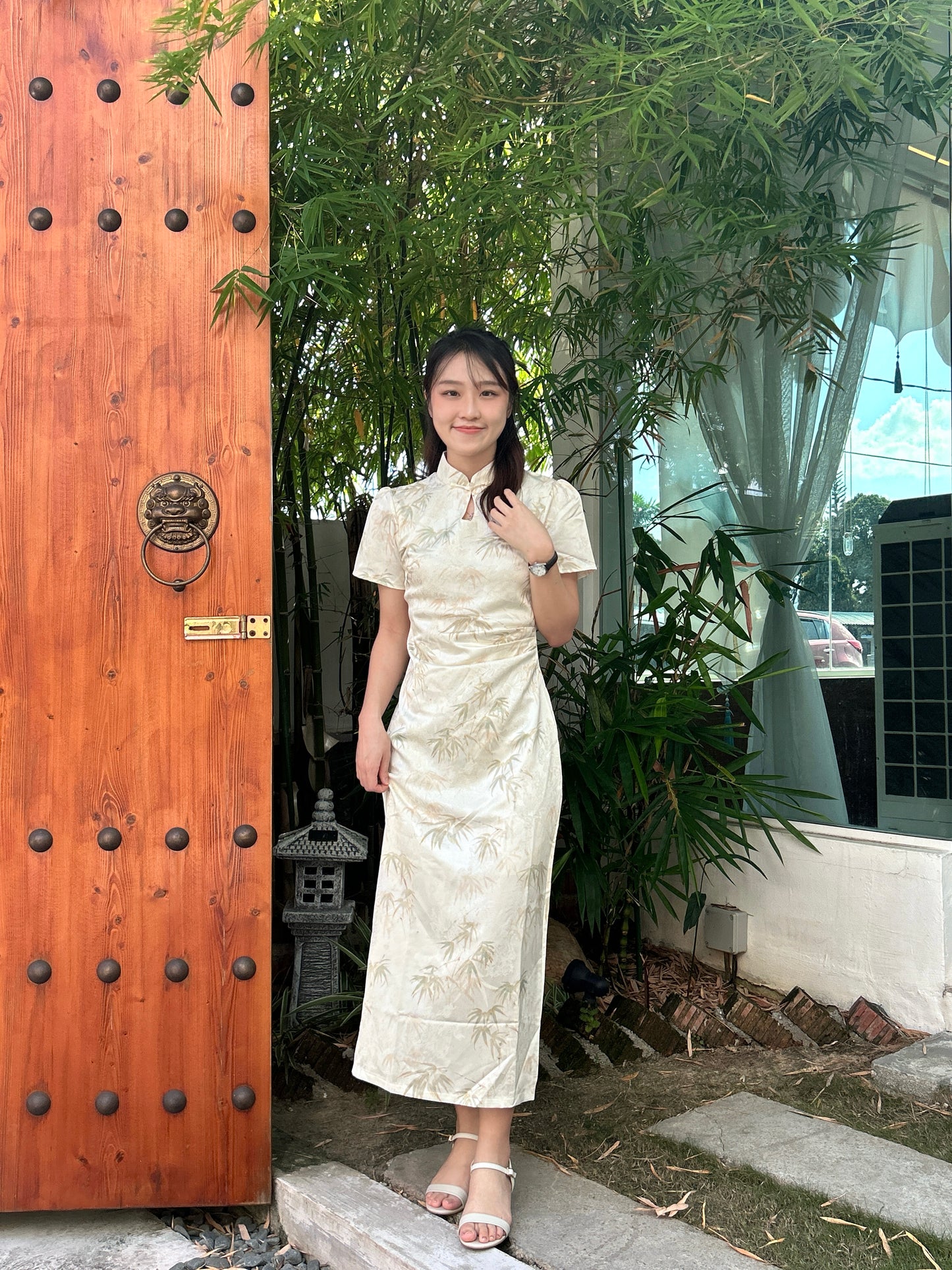 Neo-Bamboo Long Cheongsam