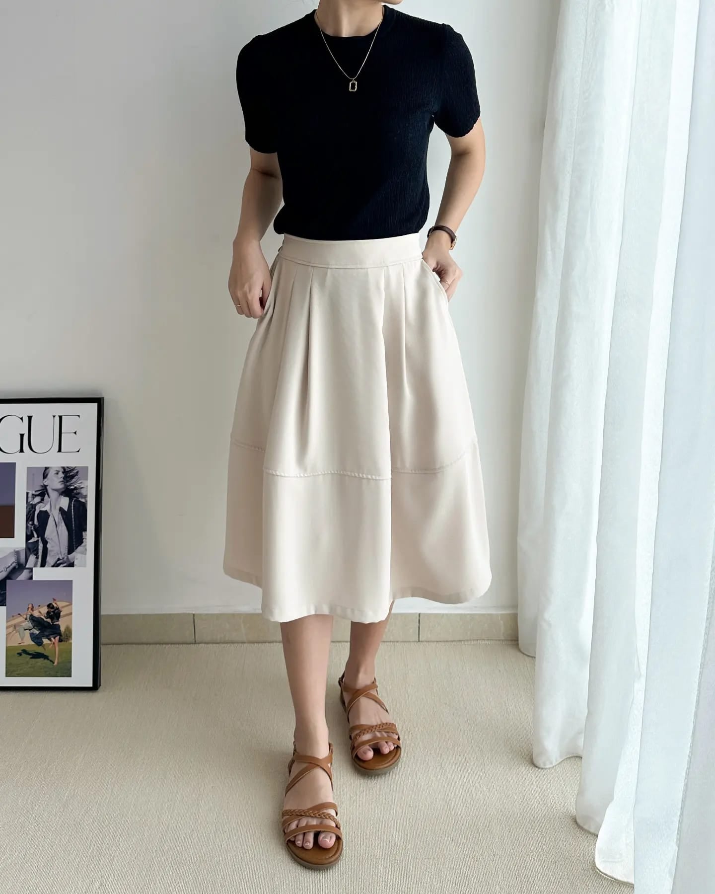 C25 French Draped Suit Skirt