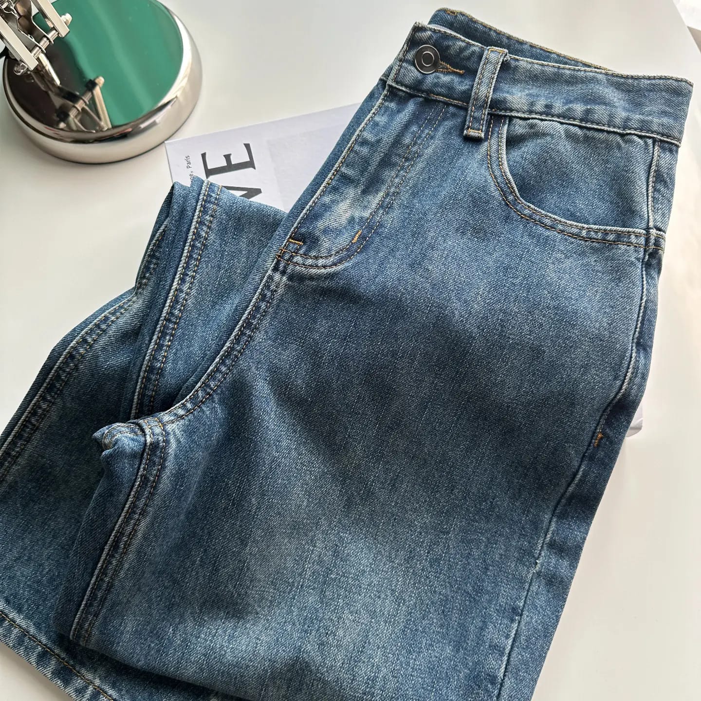 C23 Vintage High-waisted Long Jeans