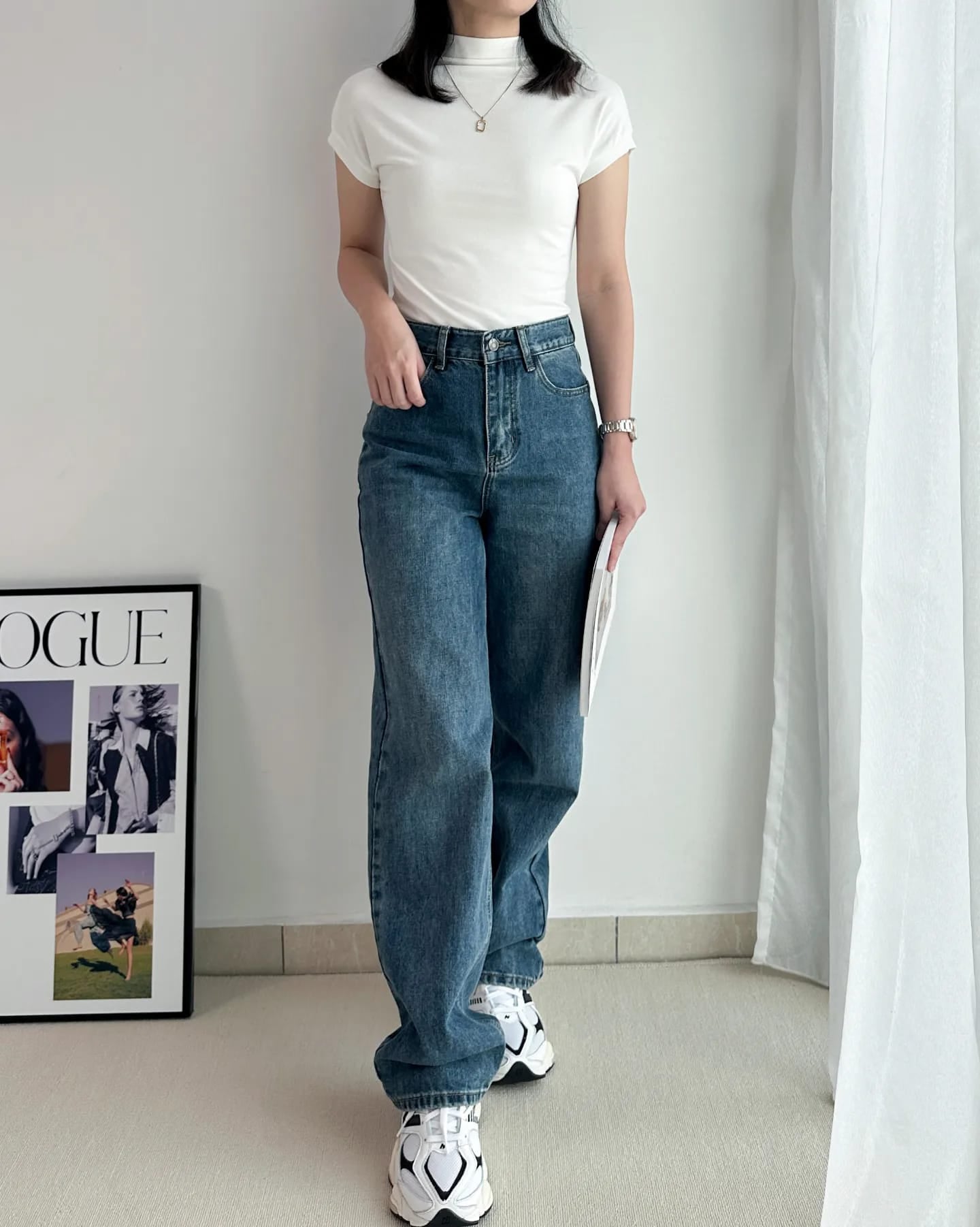 C23 Vintage High-waisted Long Jeans