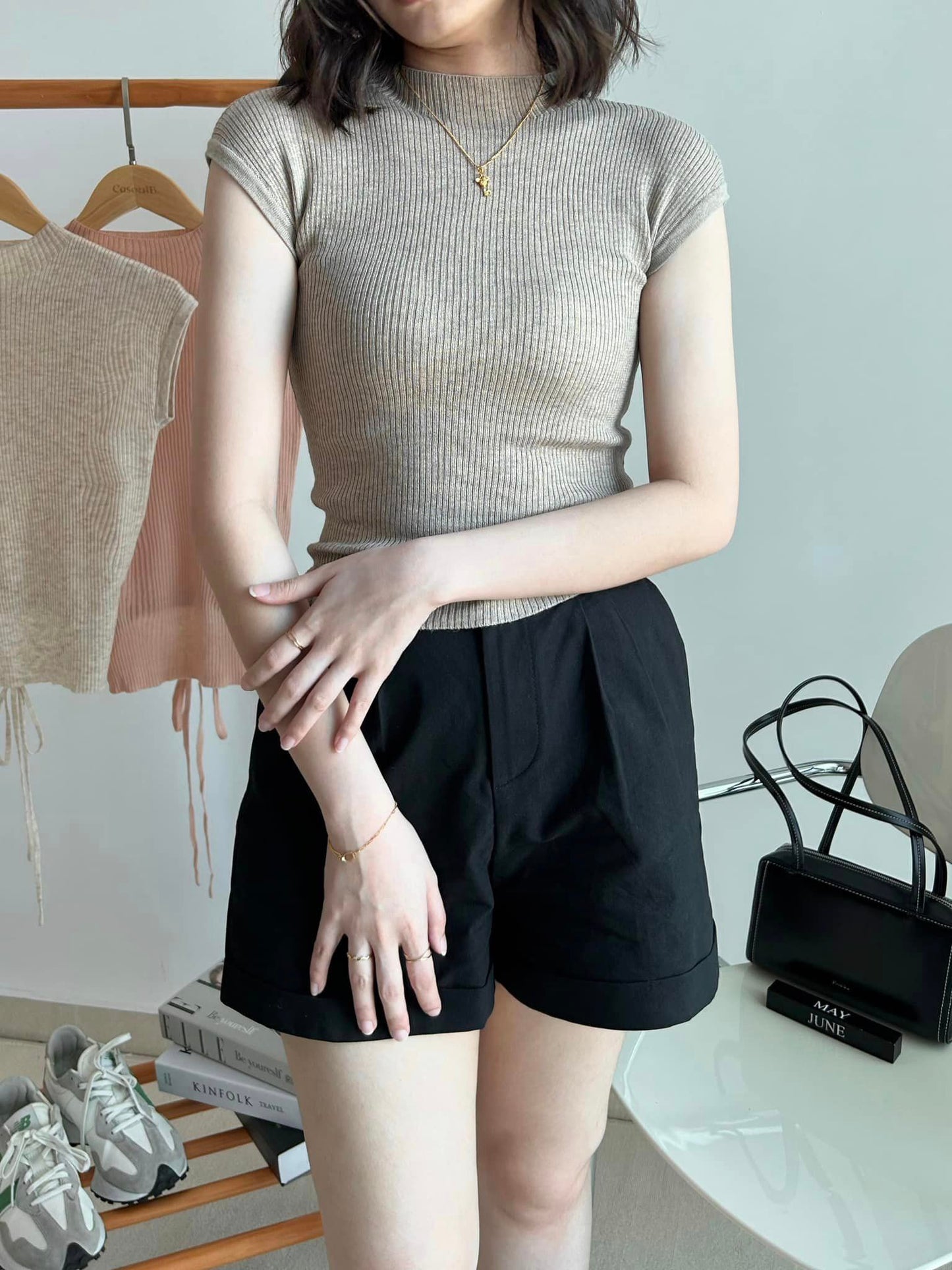 C37 Drawstring Knit Tank Top