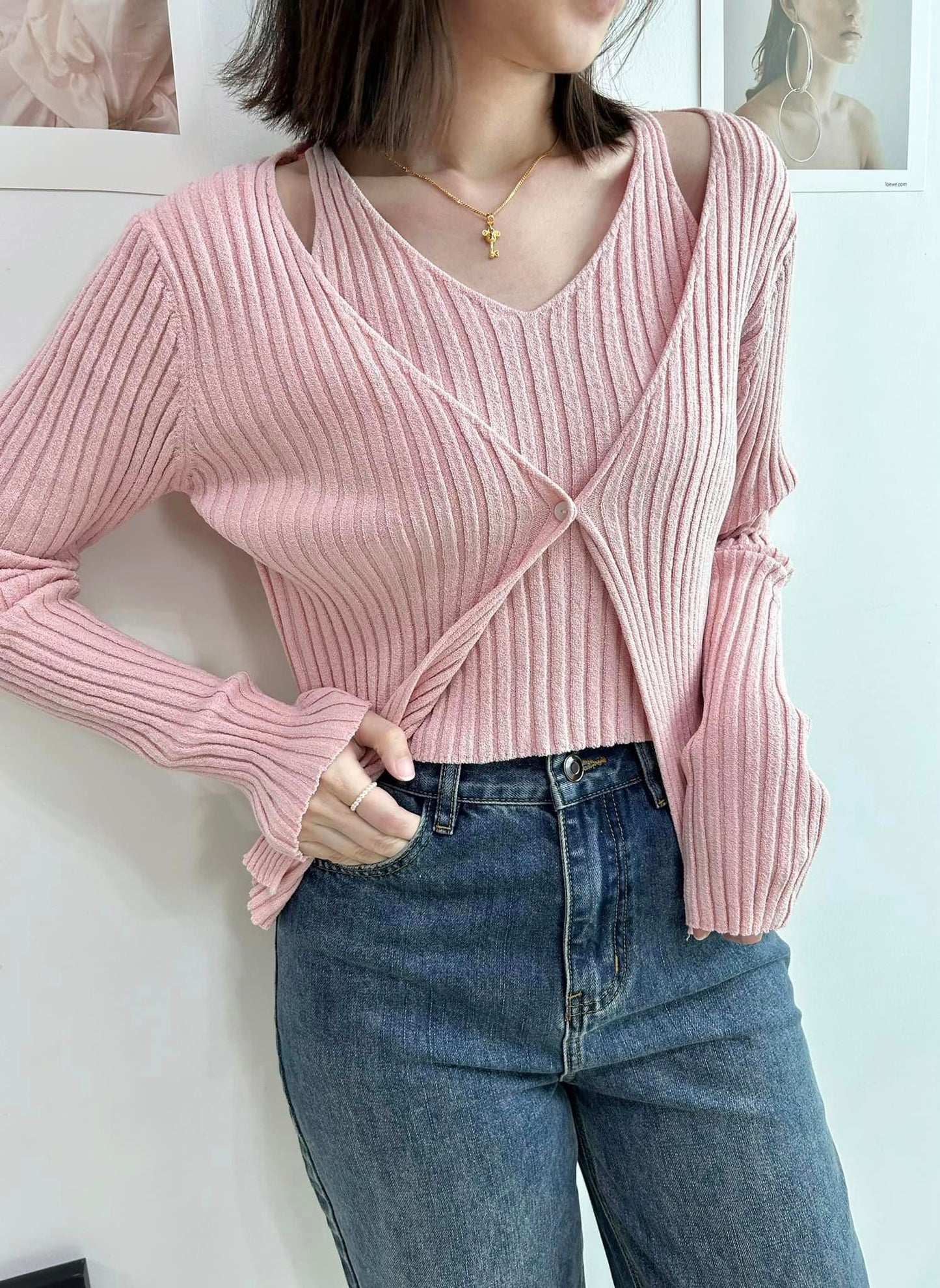 C52 Long-sleeved Mock Two-piece