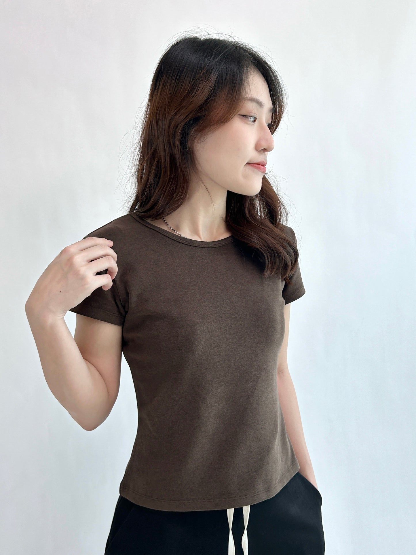 Slim-cut Cotton Plain Top