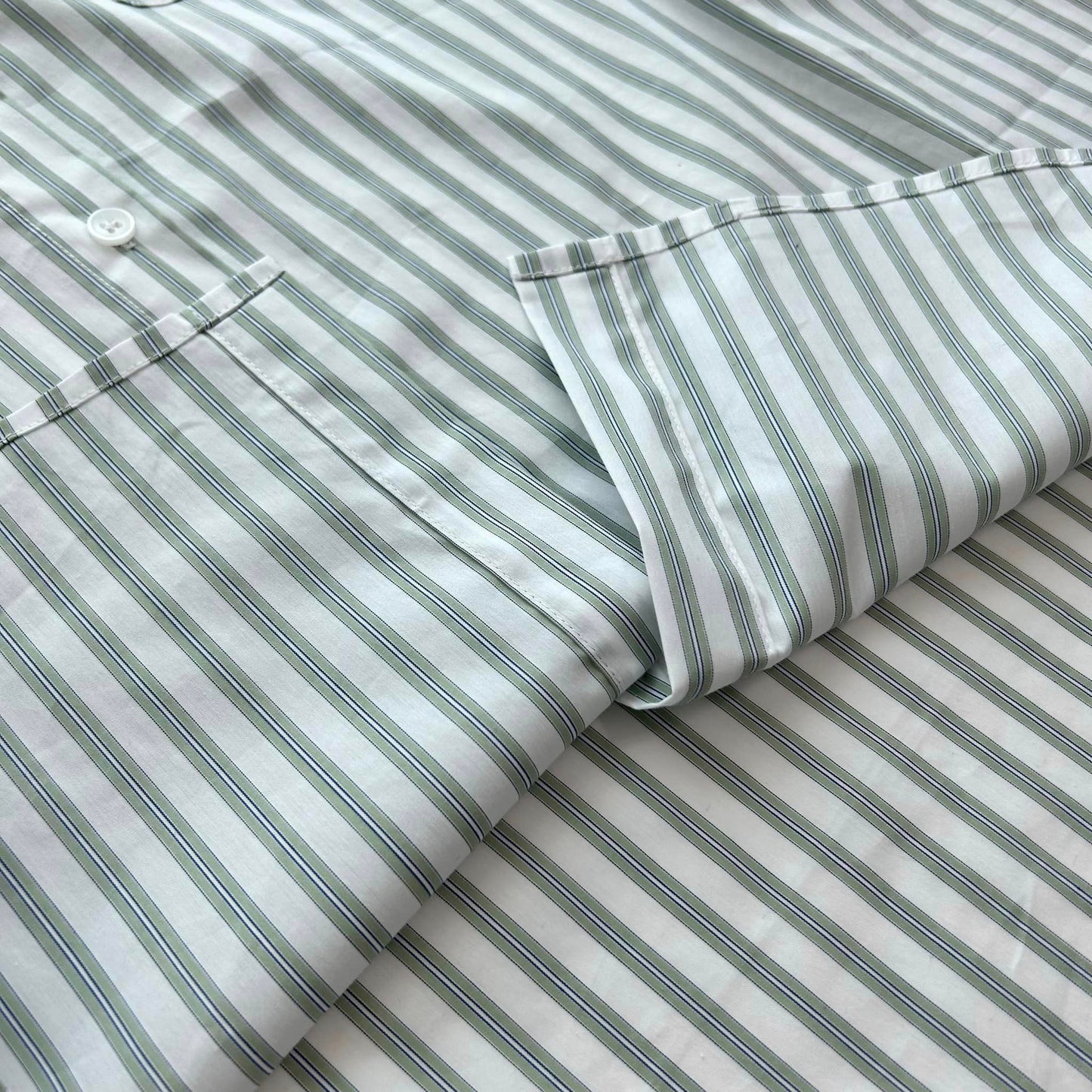 C72 Green Striped Oversized Blouse