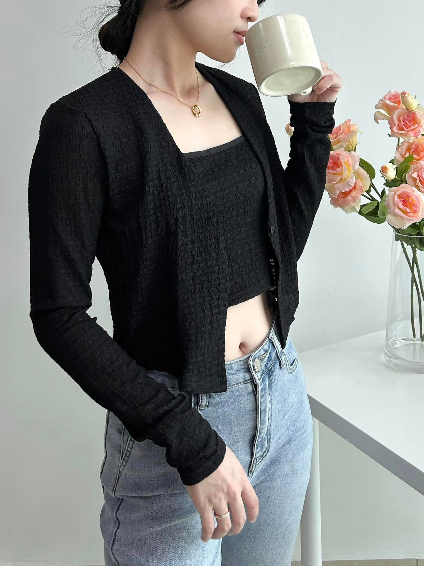 C74 Two-piece Long-sleeved Tube Top