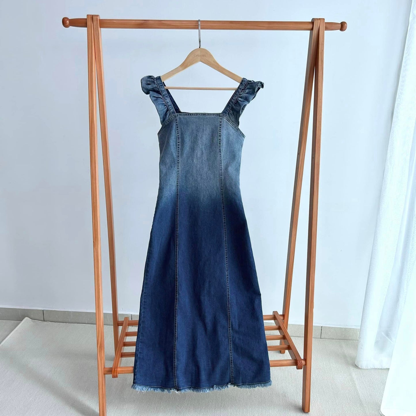 C91 Gradient Denim Long Slim Dress