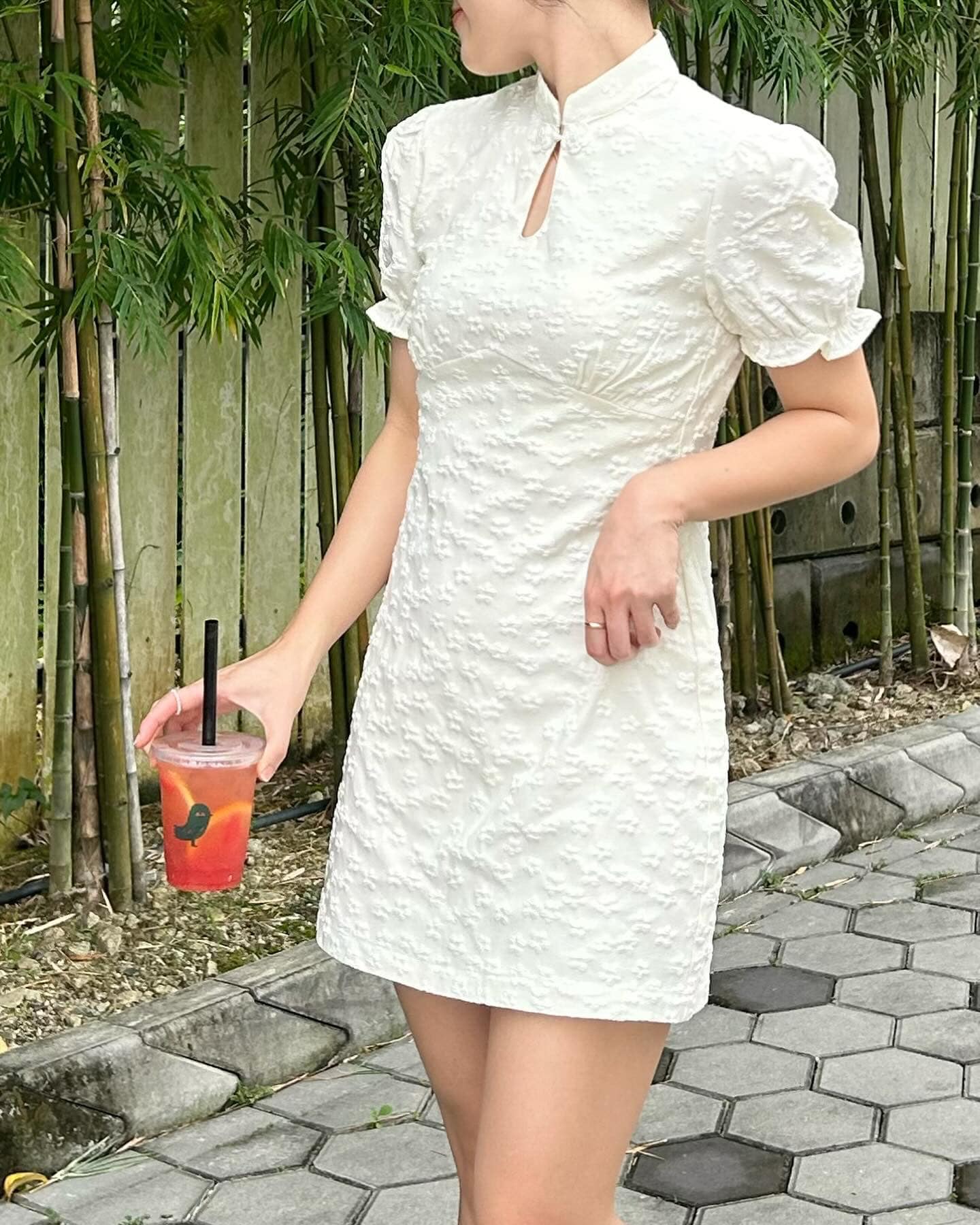 C912 Kate Floral Crochet Cheongsam