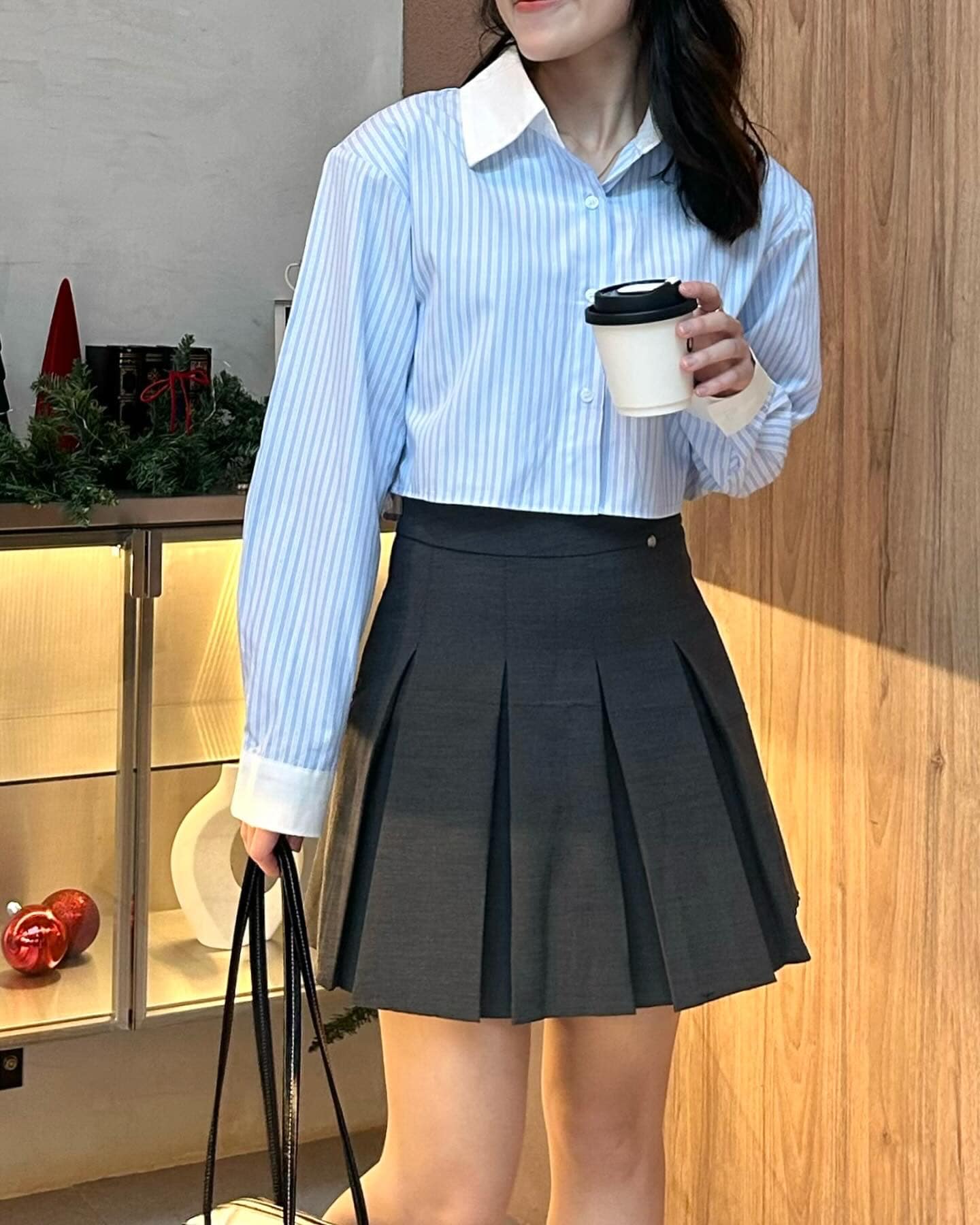 C917 Preppy High-waist Pleated Skirt