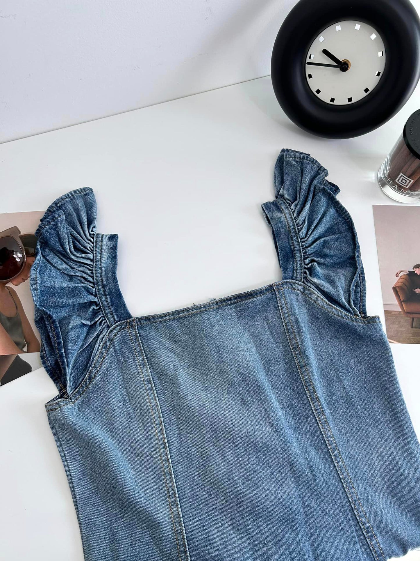 C1019 Gradient Denim Long Slim Dress (Improved version)