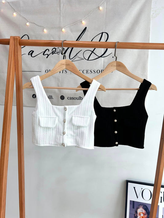 T02 Square Collar Chanel Strap Camisole