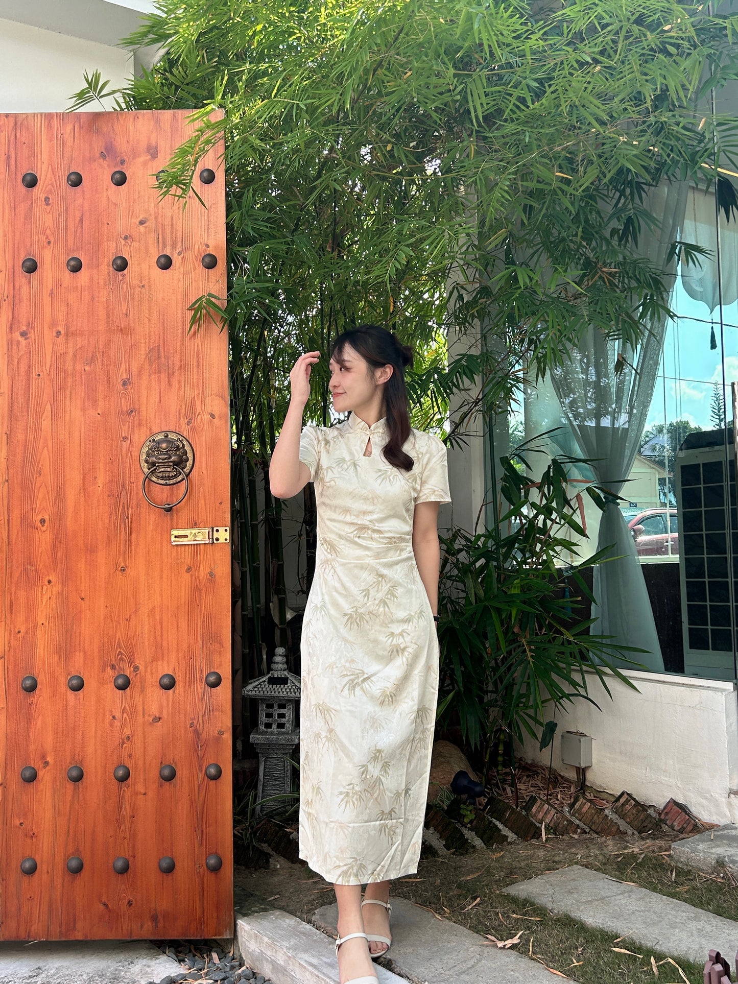 Neo-Bamboo Long Cheongsam