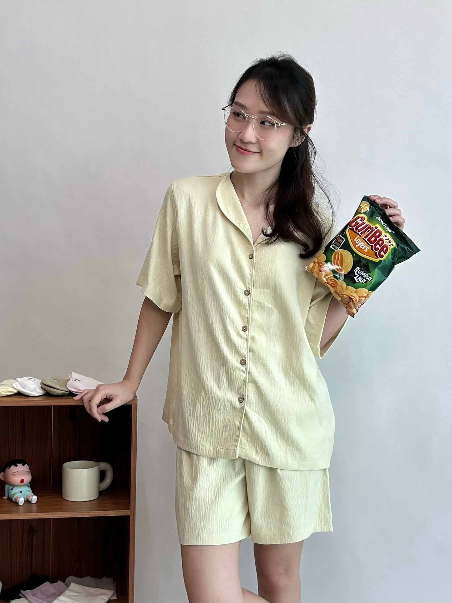 Short-Sleeved Cotton Pyjamas Set