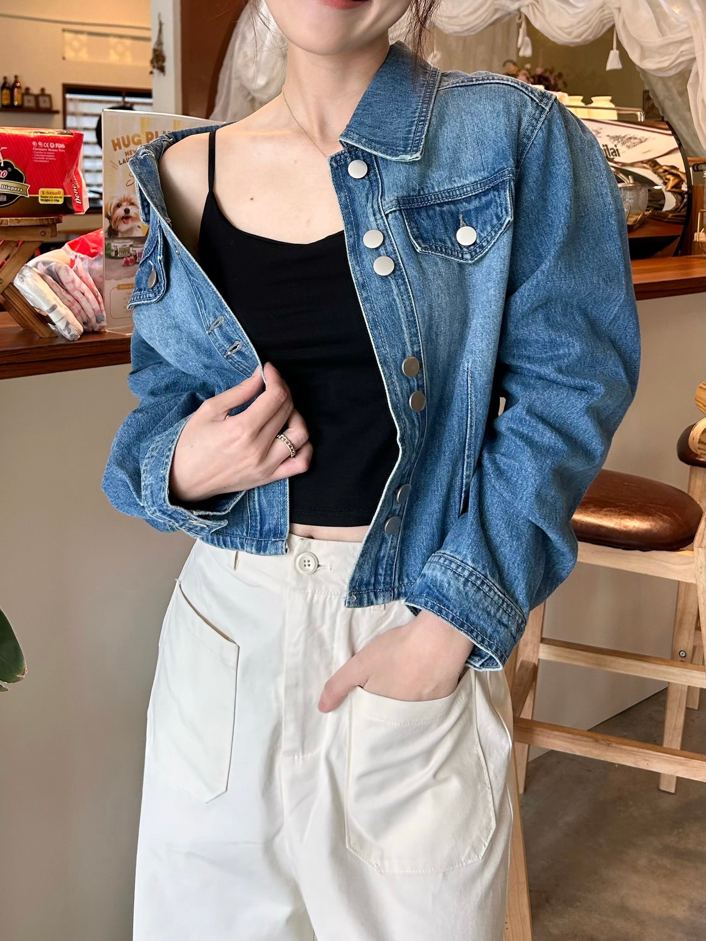 C145 Double-breasted Denim Trucker Jacket