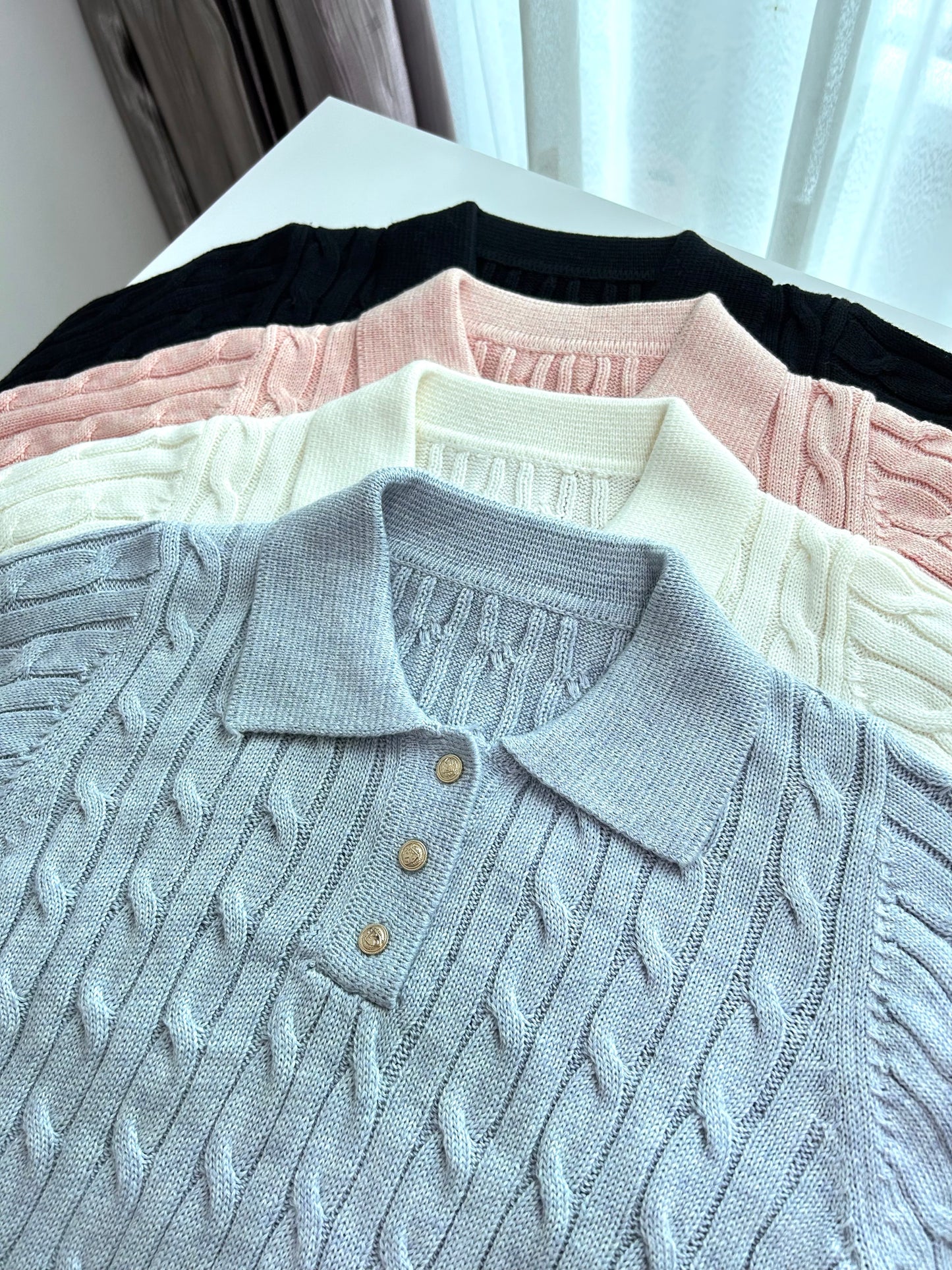 C139 Twist Knit Candy Polo Shirt