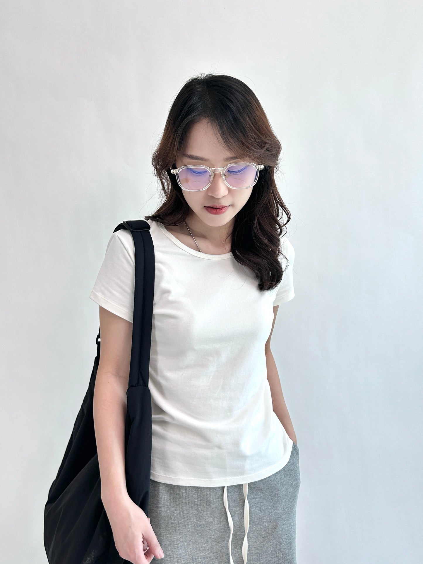 Slim-cut Cotton Plain Top