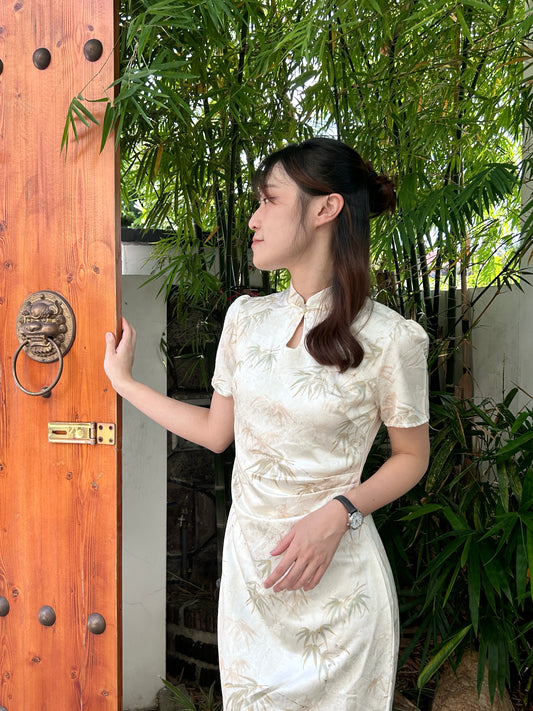 Neo-Bamboo Long Cheongsam