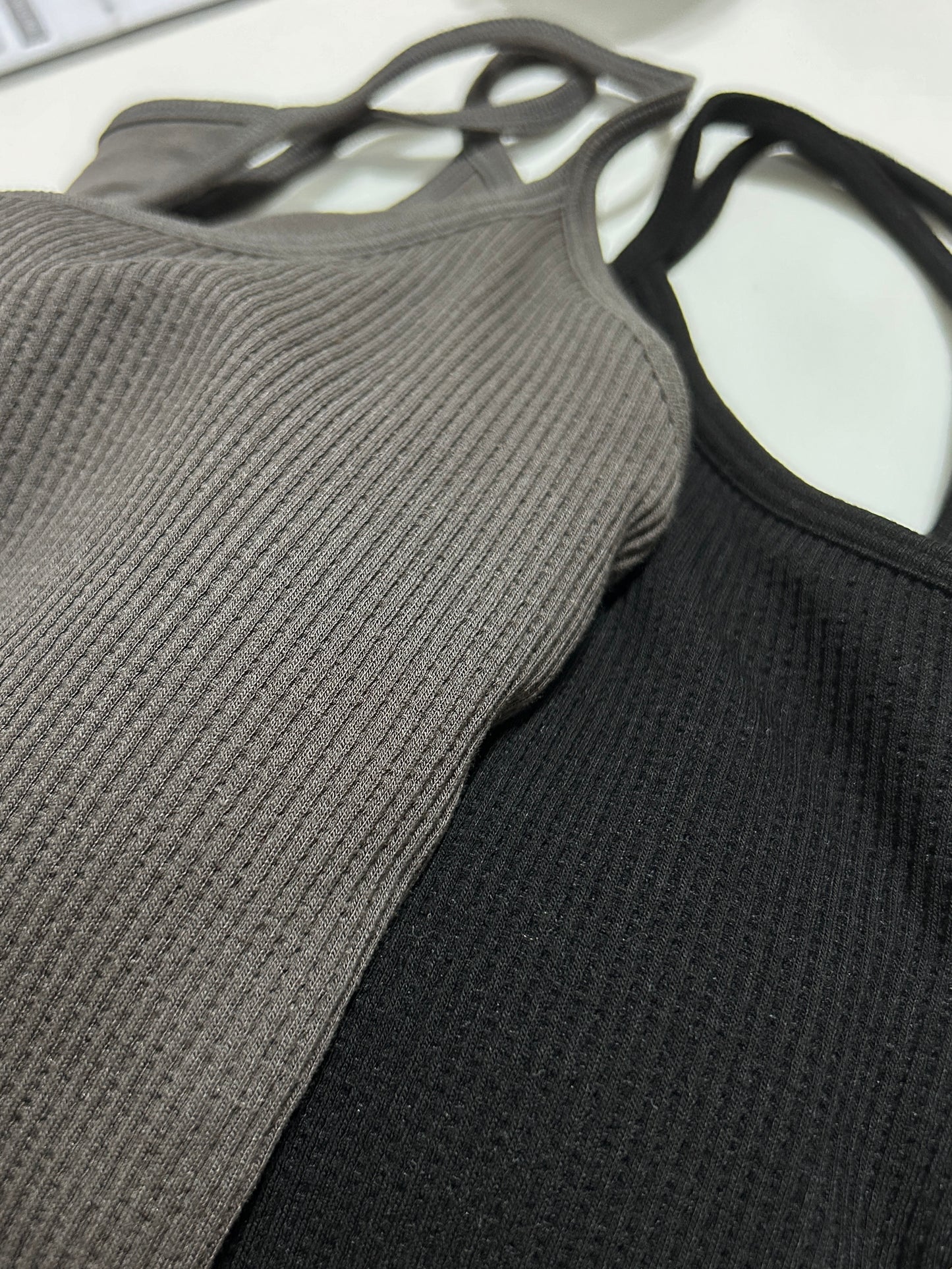 Padded Ribbed Sport Tank