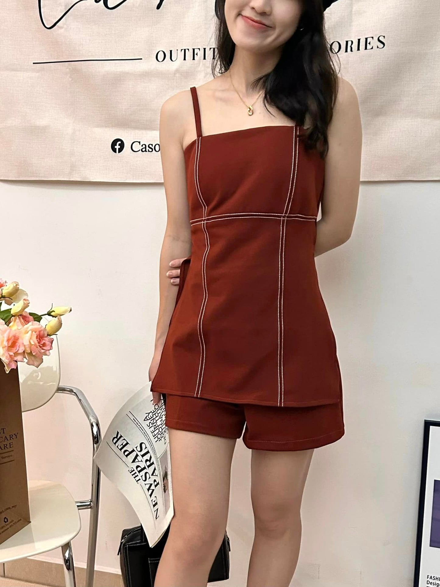 T05 Clara Strap Suit with Shorts (Padded)